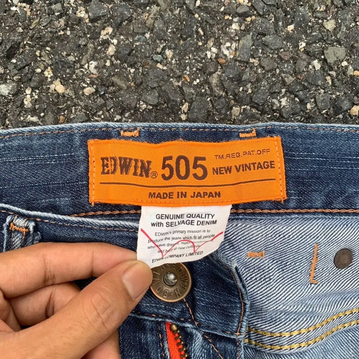 Self Edge 💥 REDLINE 💥 Japanese Jeans Cinch Back Selvedge Faded Pants Size US 32 / EU 48 - 6 Thumbnail