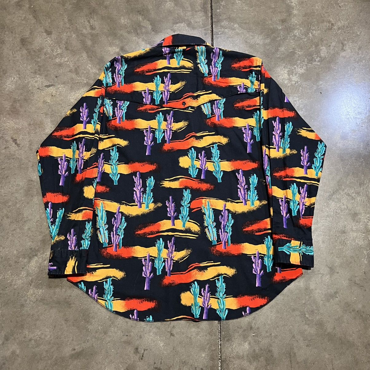 Wrangler Vintage Wrangler Brushpopper Button Up Shirt Western Cactus Size US XL / EU 56 / 4 - 6 Thumbnail