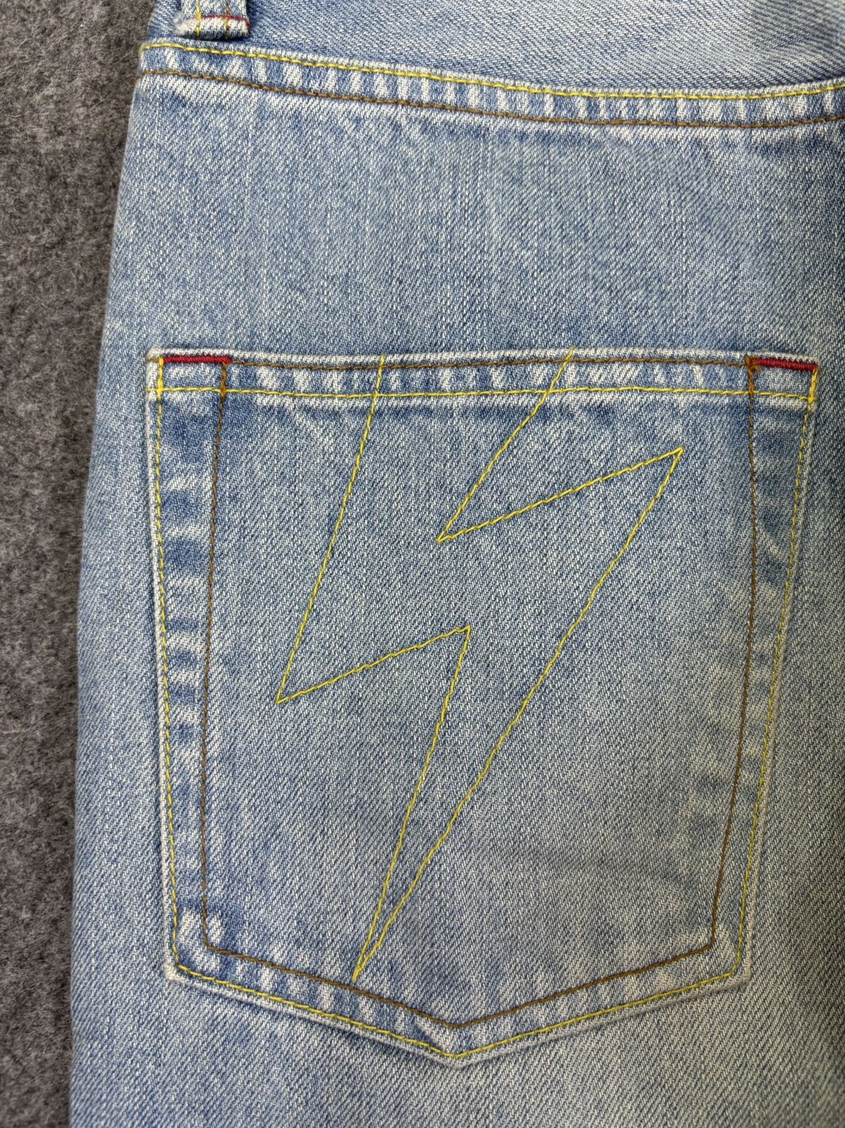 Japanese Brand 💥Insane 90s Style💥Rolling Craddle Distressed Denim K33 Size US 29 - 13 Thumbnail
