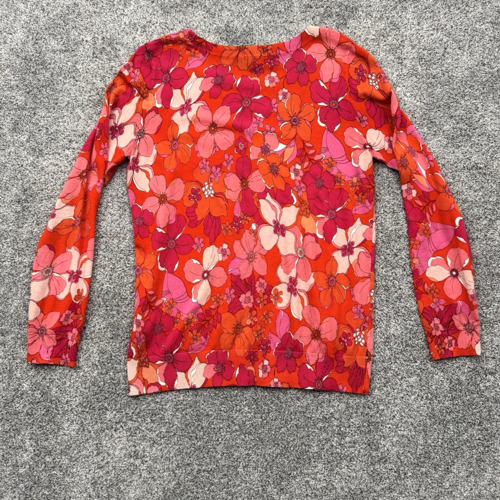 Talbots Talbots Sweater Women MP Petite Floral Retro Look Boho Romantic Grandmacore Pullover Knit Long Sleeve Round Neck All Seasons Casual Womens Size M / US 6-8 / IT 42-44 - 8 Thumbnail