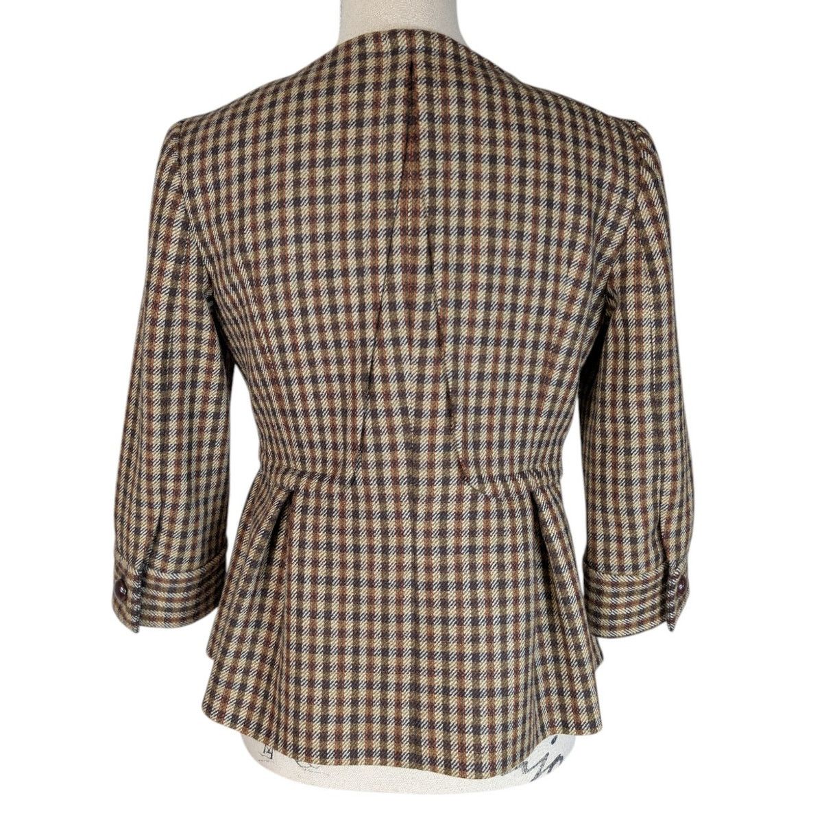 Other Vintage Talbots Wool Plaid Jacket Blazer Petite 4P Brown 90s Size S / US 4 / IT 40 - 2 Thumbnail