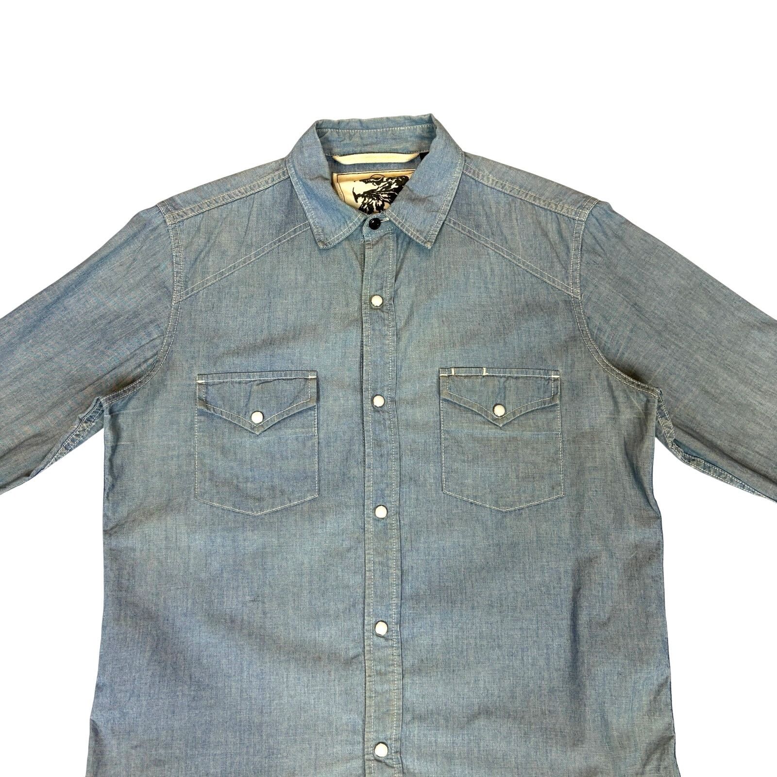 Rogue Territory Rogue Territory Pearl Snap Chambray Western Shirt Medium Size US M / EU 48-50 / 2 - 2 Thumbnail