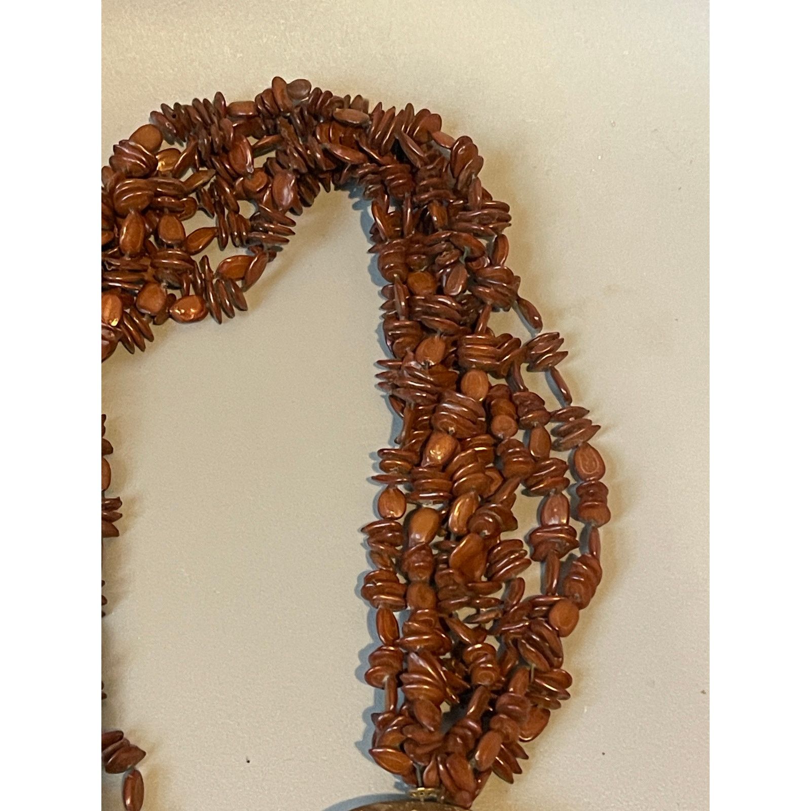 Jewelry × Vintage 1980s Brown Tagua Wood Coconut Shell Vintage Necklace Size ONE SIZE - 3 Thumbnail
