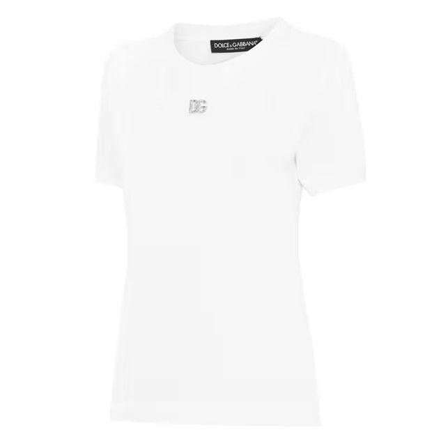 Dolce & Gabbana o1g2r1mq1024 Crystal Embellished T-Shirt in White Size XS / US 0-2 / IT 36-38 - 3 Thumbnail