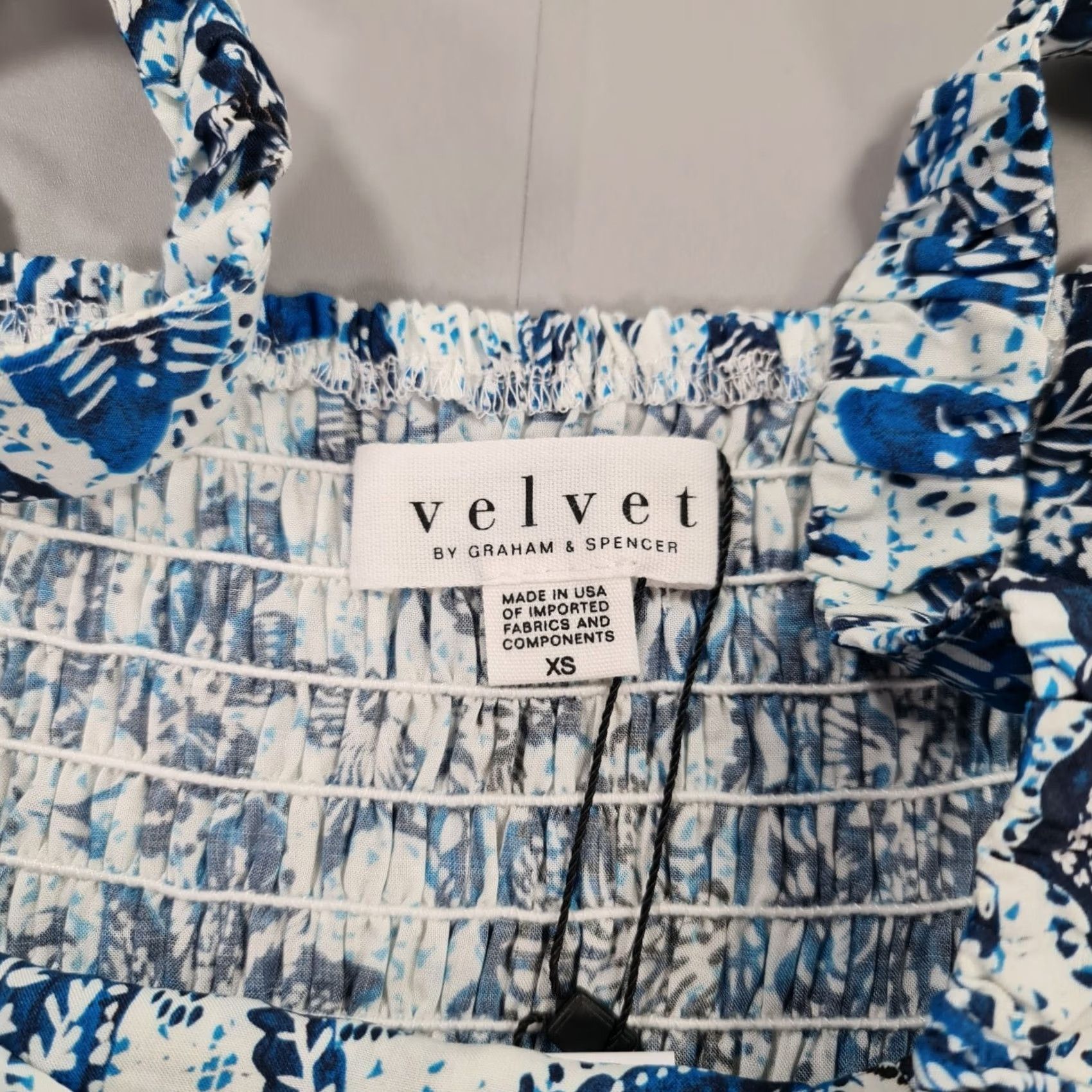 Velvet Velvet by Graham & Spencer Womens Dress XS Floral Sleeveless Tank Midi Blue Square Neck Size XS / US 0-2 / IT 36-38 - 3 Thumbnail