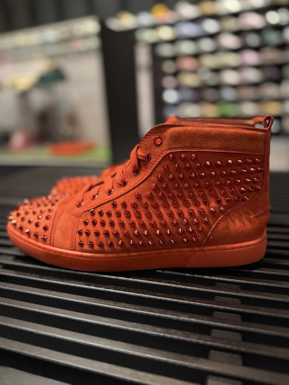 Christian Louboutin Christian Louboutin Red High Top Spike Sneakers 45EU/12US Size US 12 / EU 45 - 5 Thumbnail