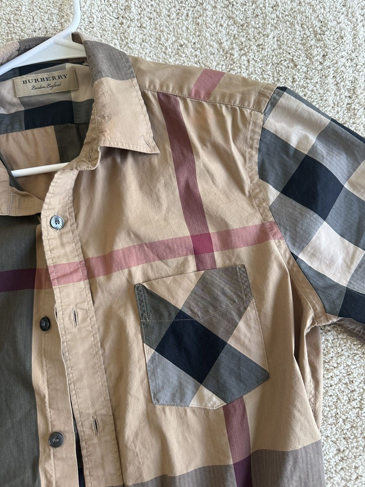 Burberry Burberry Plaid Short Sleeve Button Up Size US M / EU 48-50 / 2 - 3 Thumbnail
