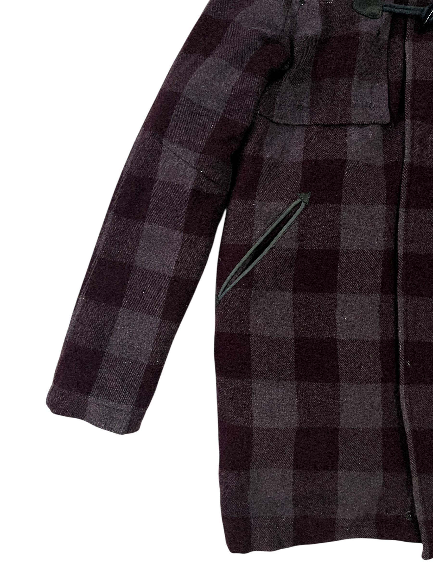 Diesel Diesel Plaid Jacket Fur Hooded Dark Purple Wool Size S / US 4 / IT 40 - 4 Thumbnail