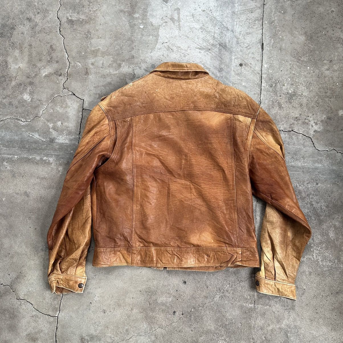Vintage Vintage light Brown Leather jacket vintage y2k Size US XL / EU 56 / 4 - 3 Thumbnail