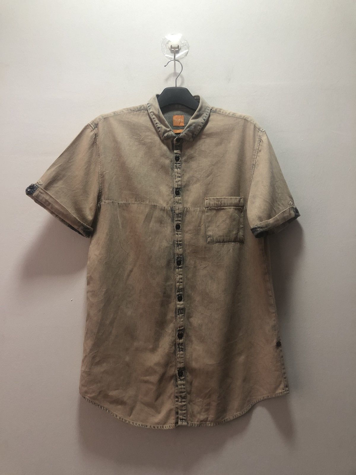 Hugo Boss HUGO BOSS Orange Shirt Slim Fit Tie Dye Acidwash Size US L / EU 52-54 / 3 - 1 Thumbnail