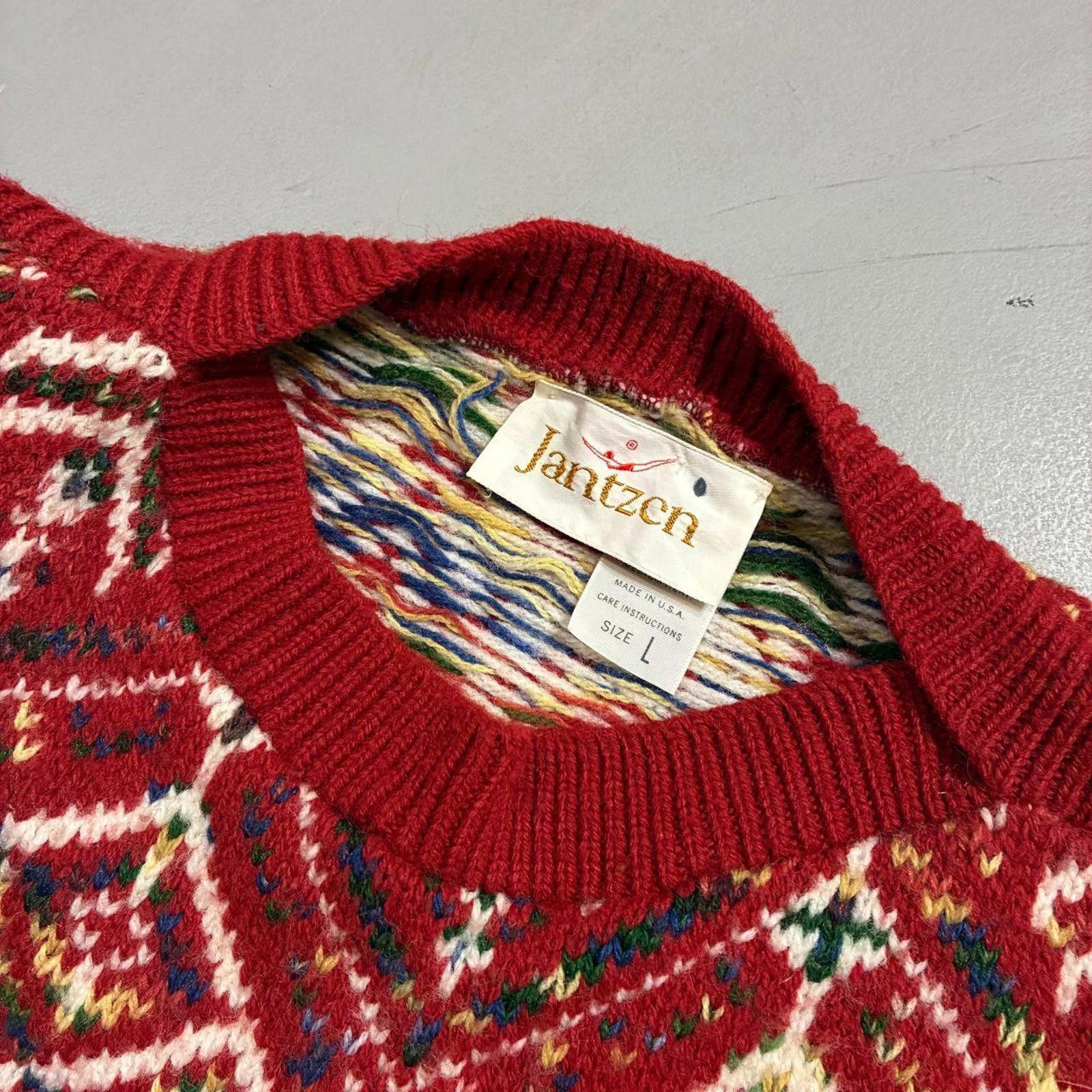 Jantzen Vintage 60s/70s Jantzen Cotton Fair Isle Sweater Size US L / EU 52-54 / 3 - 2 Thumbnail