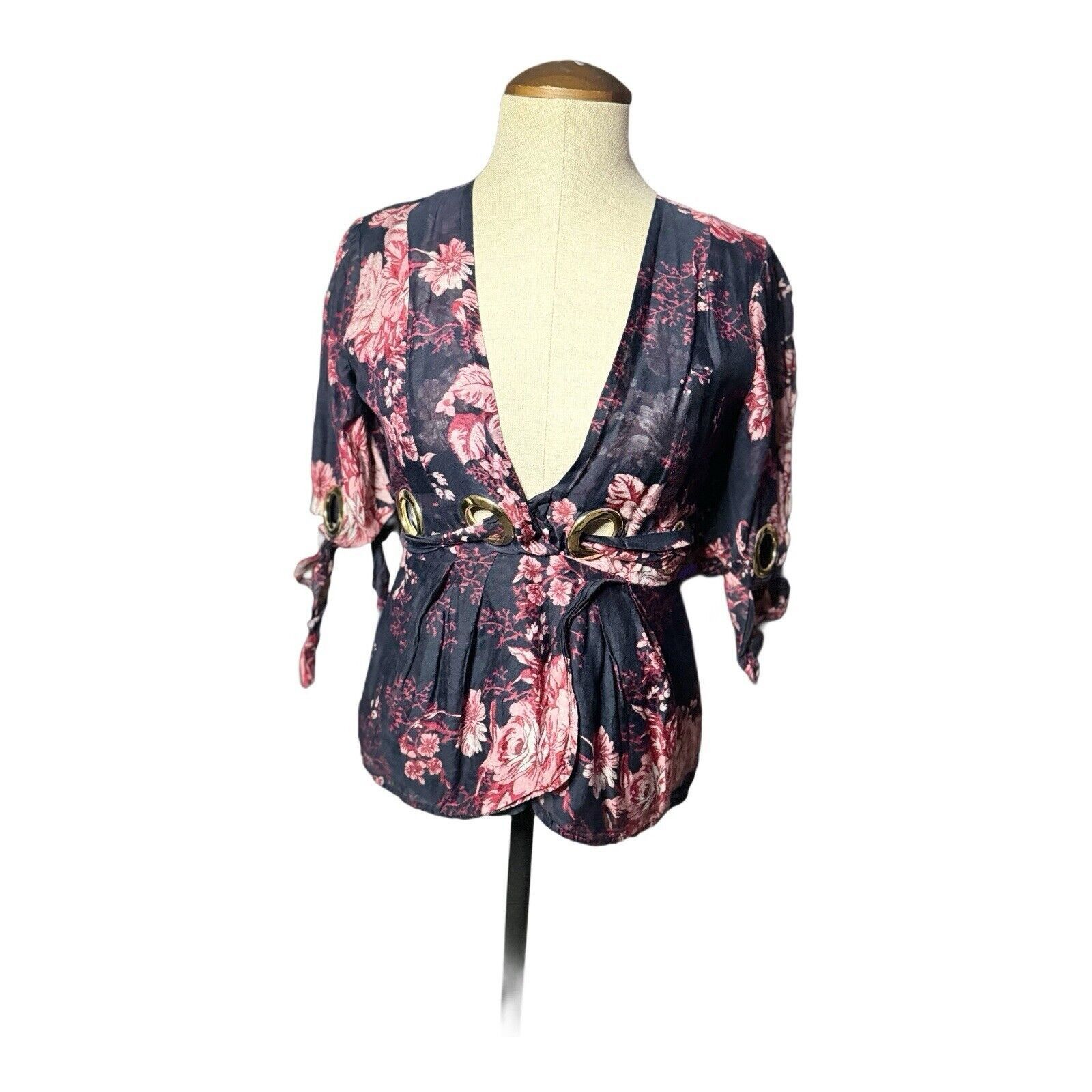 Alice McCall Alice McCall Blouse 2 Silk Only Everything Bow Tie Gold Rin Size XS / US 0-2 / IT 36-38 - 1 Thumbnail