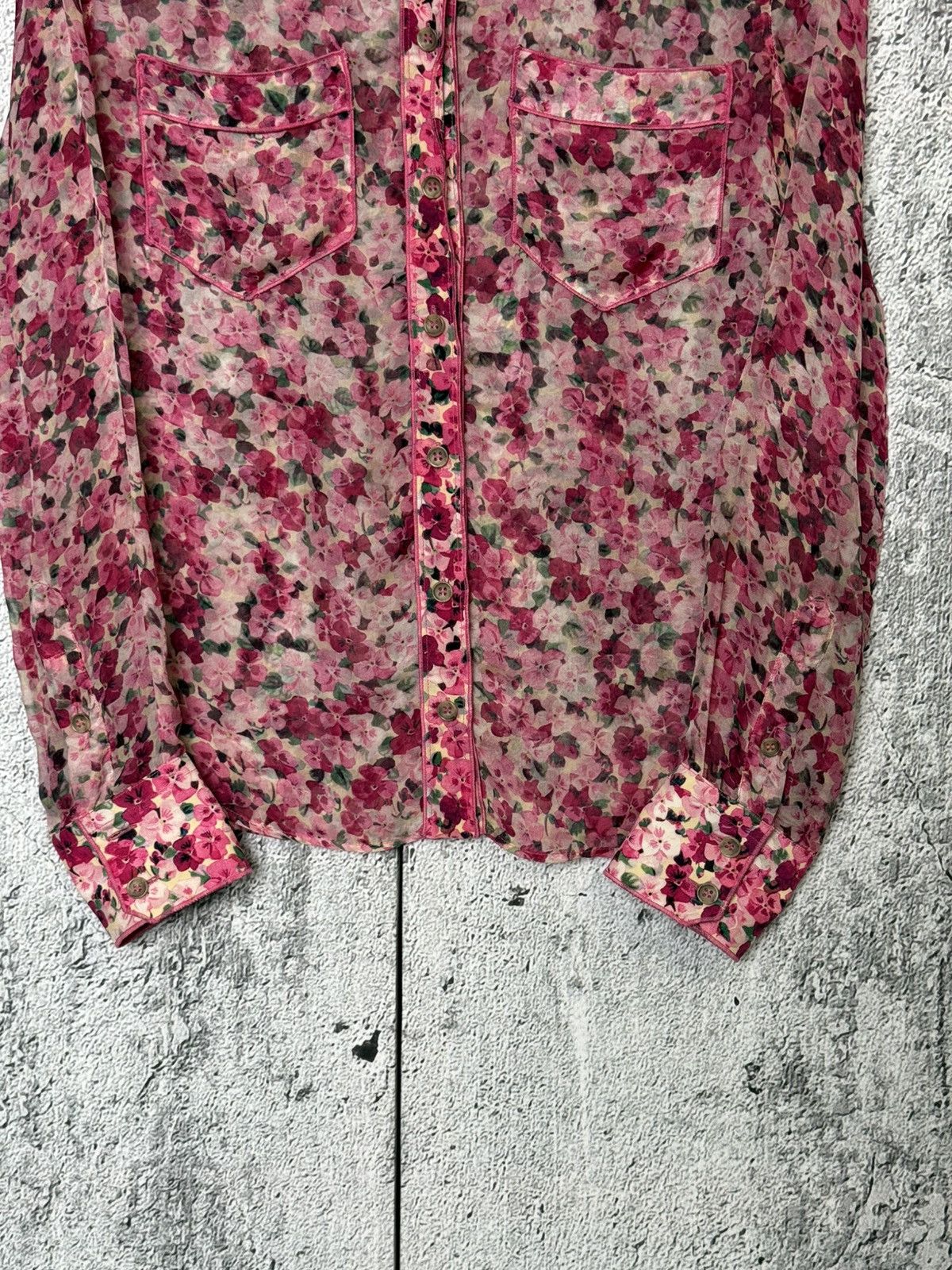 Dolce & Gabbana Dolce & Gabbana Silk Shirt D&G Floral Sheer Button Up Blouse Size XS / US 0-2 / IT 36-38 - 5 Thumbnail