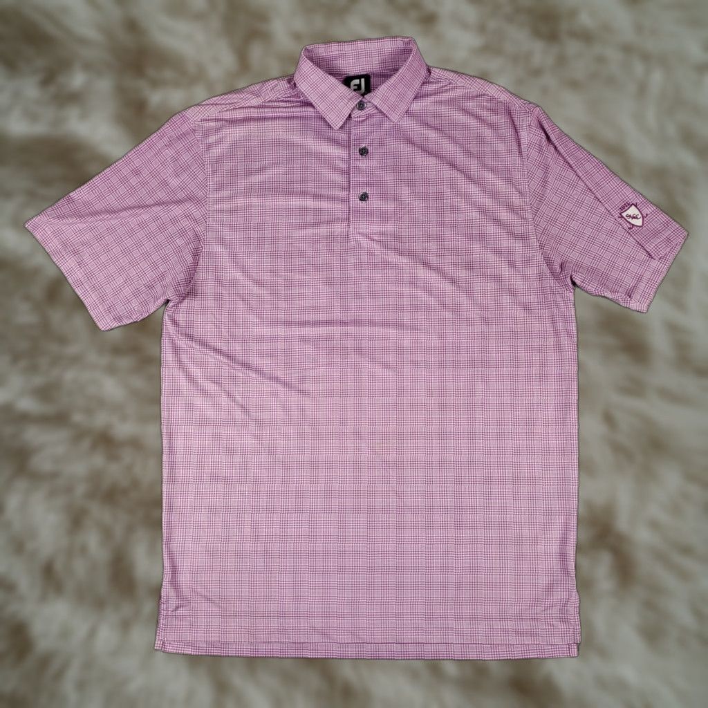 Footjoy FJ Polo Shirt Mens Regular Size M Purple Plaid Short Sleeve Golf Casual Button Front Collar Logo Vintage: No Size US M / EU 48-50 / 2 - 1 Thumbnail