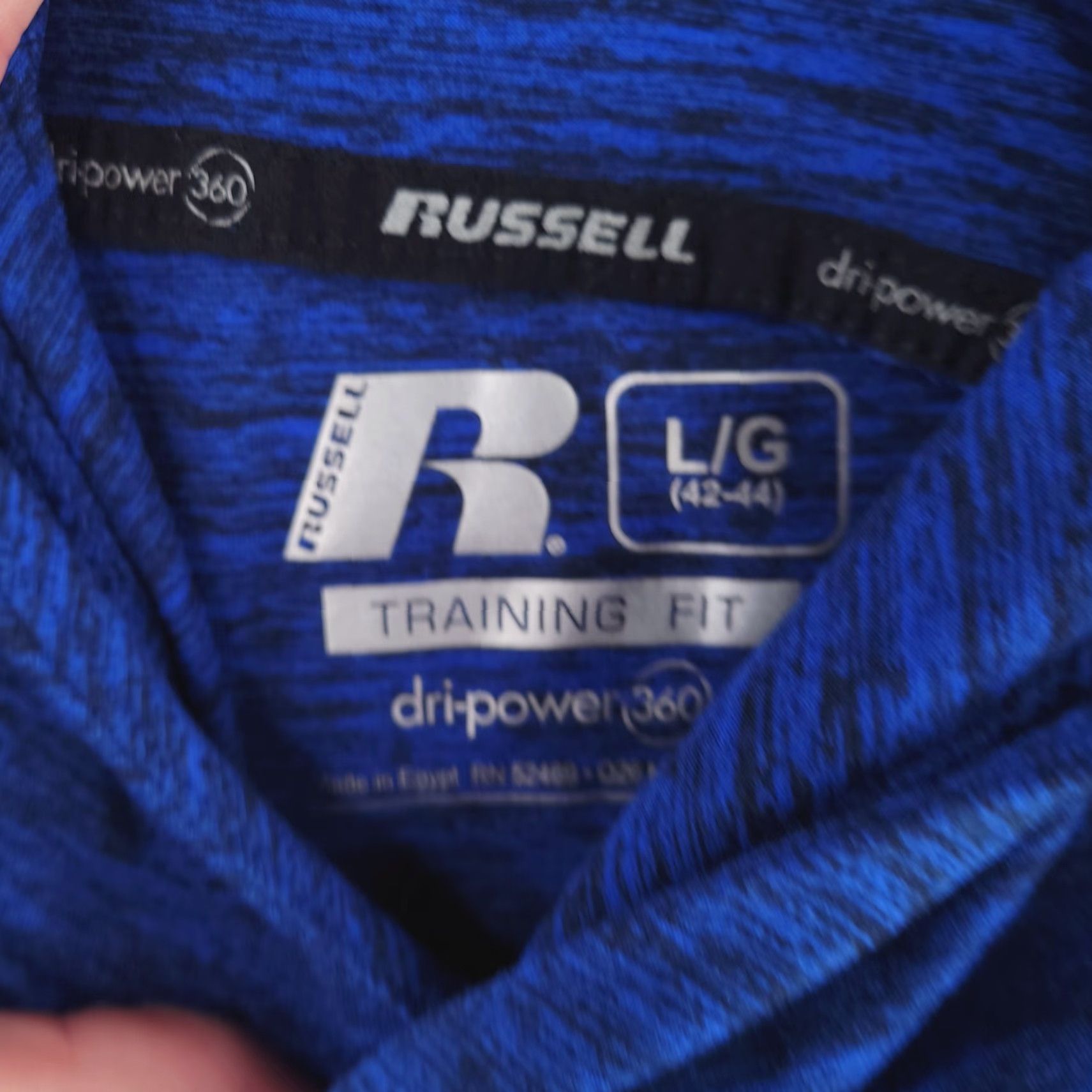 Vintage Russell Mens Large Blue Running Thin Lightweight Polyester Shirt T-Shirt Size US L / EU 52-54 / 3 - 3 Thumbnail
