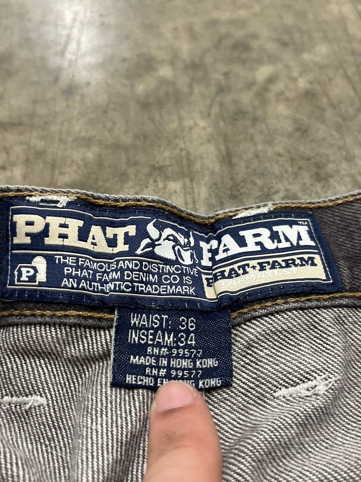 Phat Farm × Vintage Phat farm y2k baggy fit dark wash faded denim skater hype Size US 36 / EU 52 - 12 Thumbnail