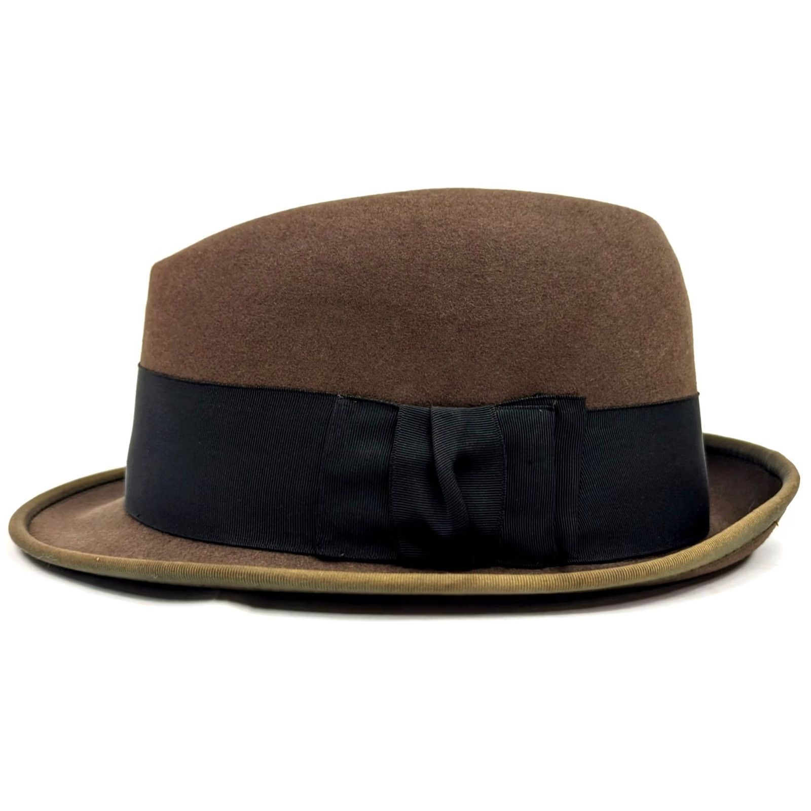 FELT VINTAGE Wormser Royal Luxury Fedora – Brown Felt Hat – Size 7 3/8 – Men – Leather Band – United Hatters Cap & Millinery – Midas Style Size ONE SIZE - 2 Thumbnail