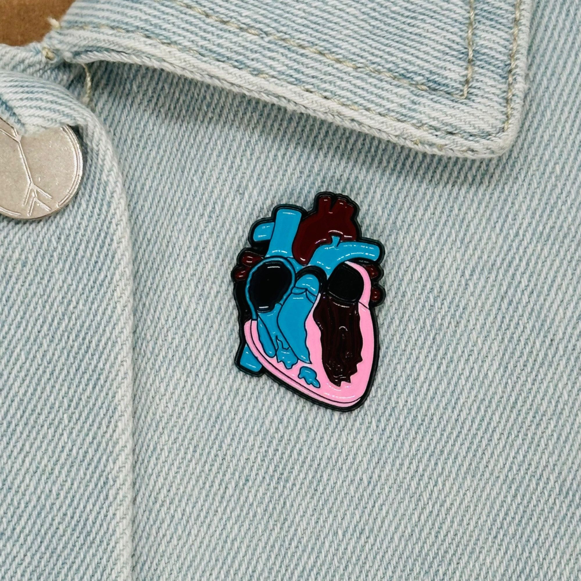 Other ✨Enamel Pin with heart lapel - Human organ heart lapel brooc Size ONE SIZE - 1 Thumbnail