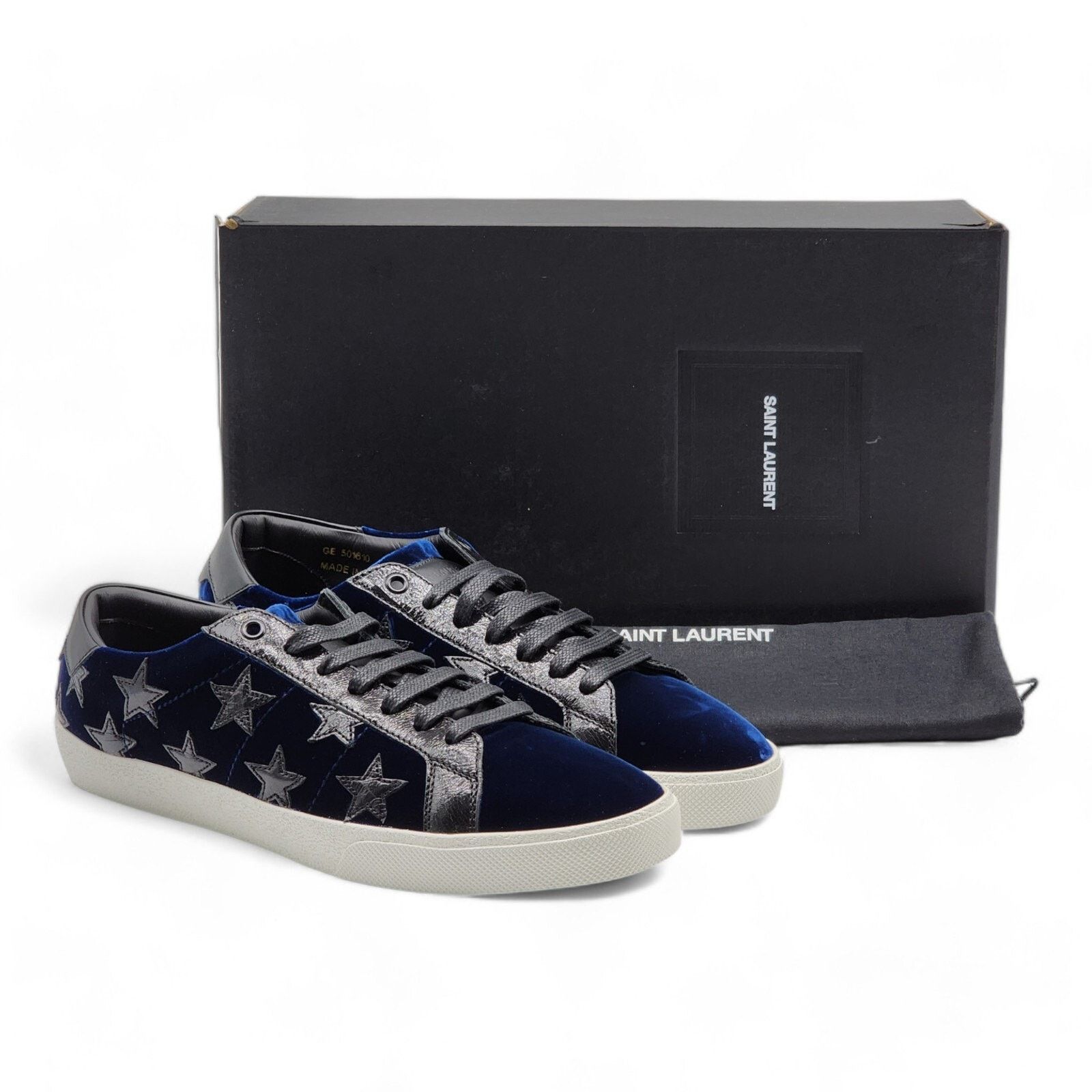 Court Stars Velvet Sneakers 501610 Blue EU 41 US 8 New $750