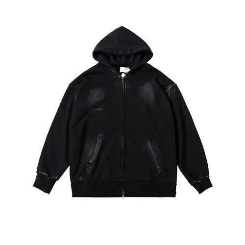 VIBE Dirty Washed High Street Homber Hoodie Sweatshirt Zipper y2k Size US M / EU 48-50 / 2 - 1 Thumbnail