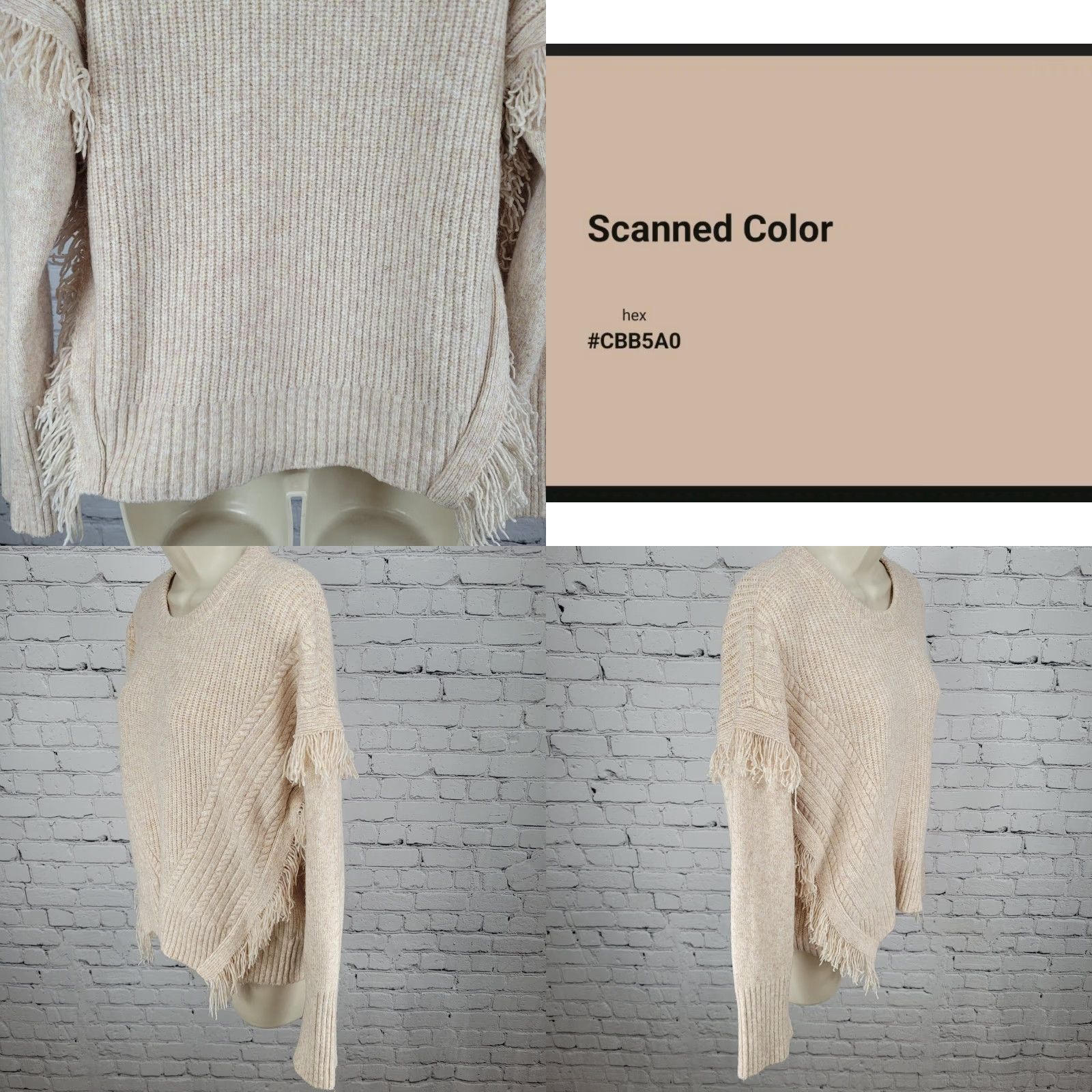 Anthropologie VINTAGE Anthropologie Boho Pullover Sweater Women Medium Wool Blend Fringe Pink Beige Fall Winter Size M / US 6-8 / IT 42-44 - 8 Thumbnail