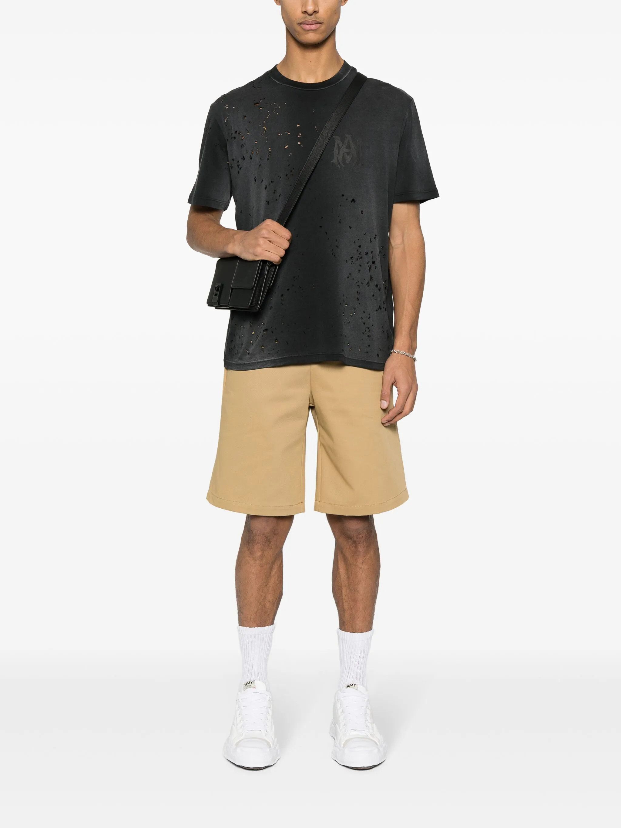 Amiri o1orln1025 MA Shotgun Distressed T-Shirt in Black Size US M / EU 48-50 / 2 - 2 Thumbnail