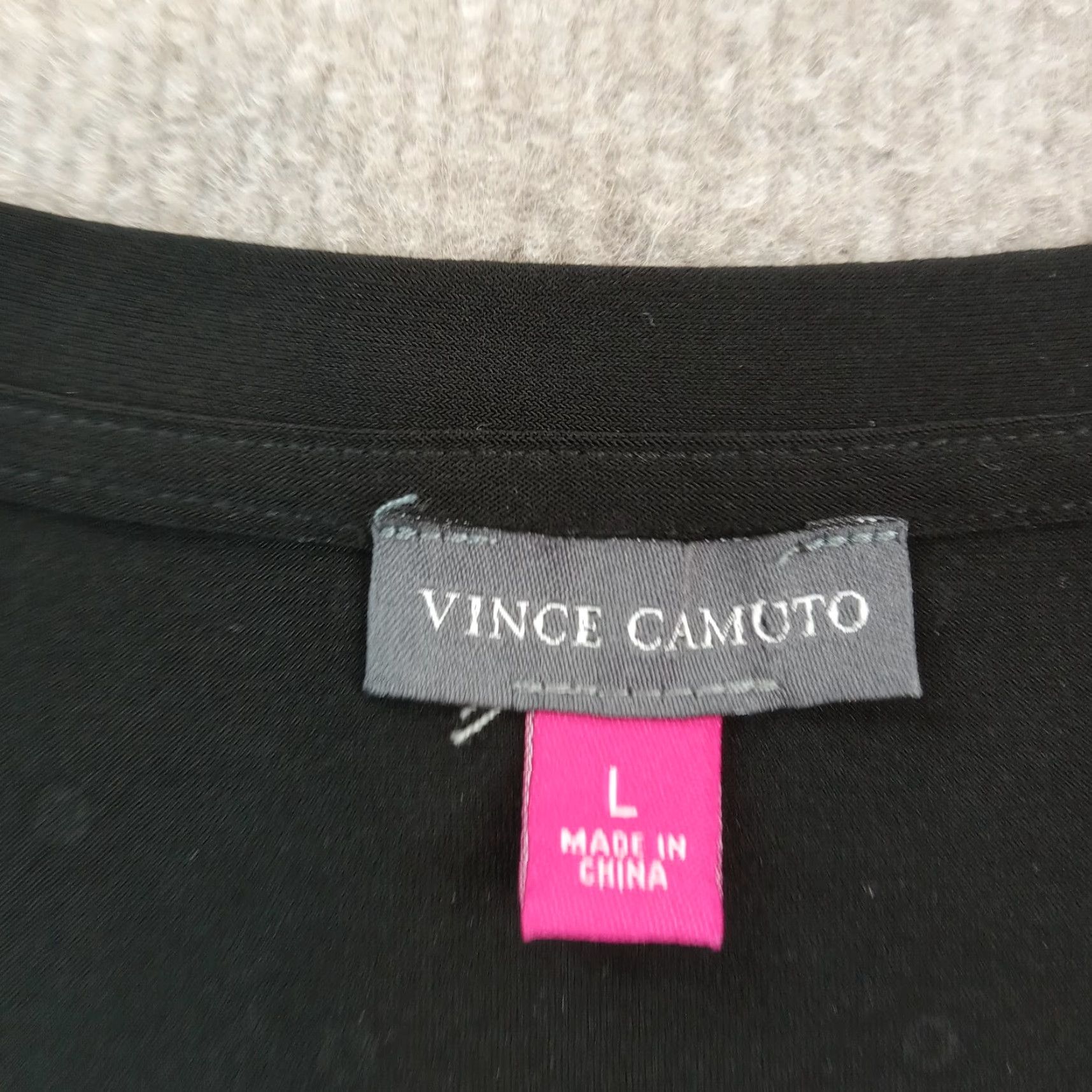 Vince Camuto Vince Camuto Women's Black Blouse Large 3/4 Sleeves Rhinestone Stretch Top Size L / US 10 / IT 46 - 5 Thumbnail