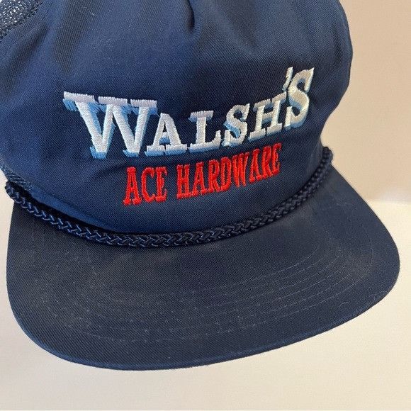 Vintage Vintage Ace Hardware Mesh Trucker Snapback Hat Blue Rope Ret Size ONE SIZE - 6 Thumbnail