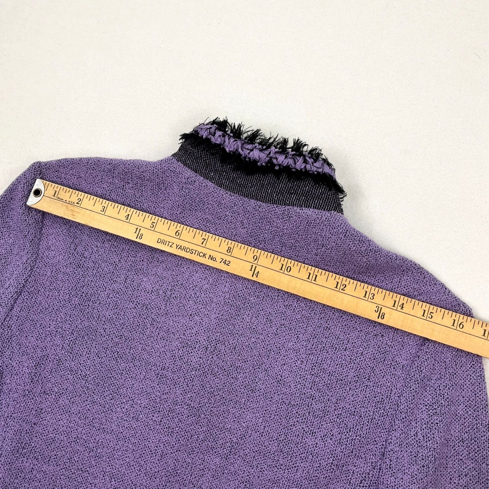 Vintage VINTAGE St John Blazer Womens Size 10 Purple Wool Boucle Knit Zip Fringe Academia Prep 90s Womens Size L / US 10 / IT 46 - 6 Thumbnail