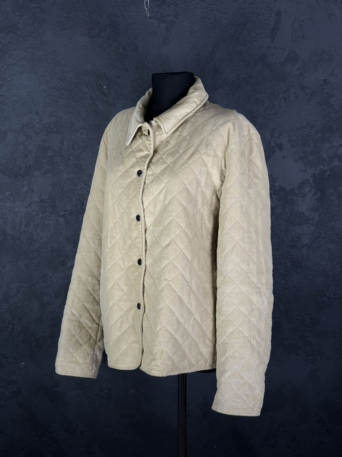 Burberry Burberry Women’s Quilted Corduroy Jacket Nova Check Beige Size XXL / US 16-18 / IT 52-54 - 2 Thumbnail