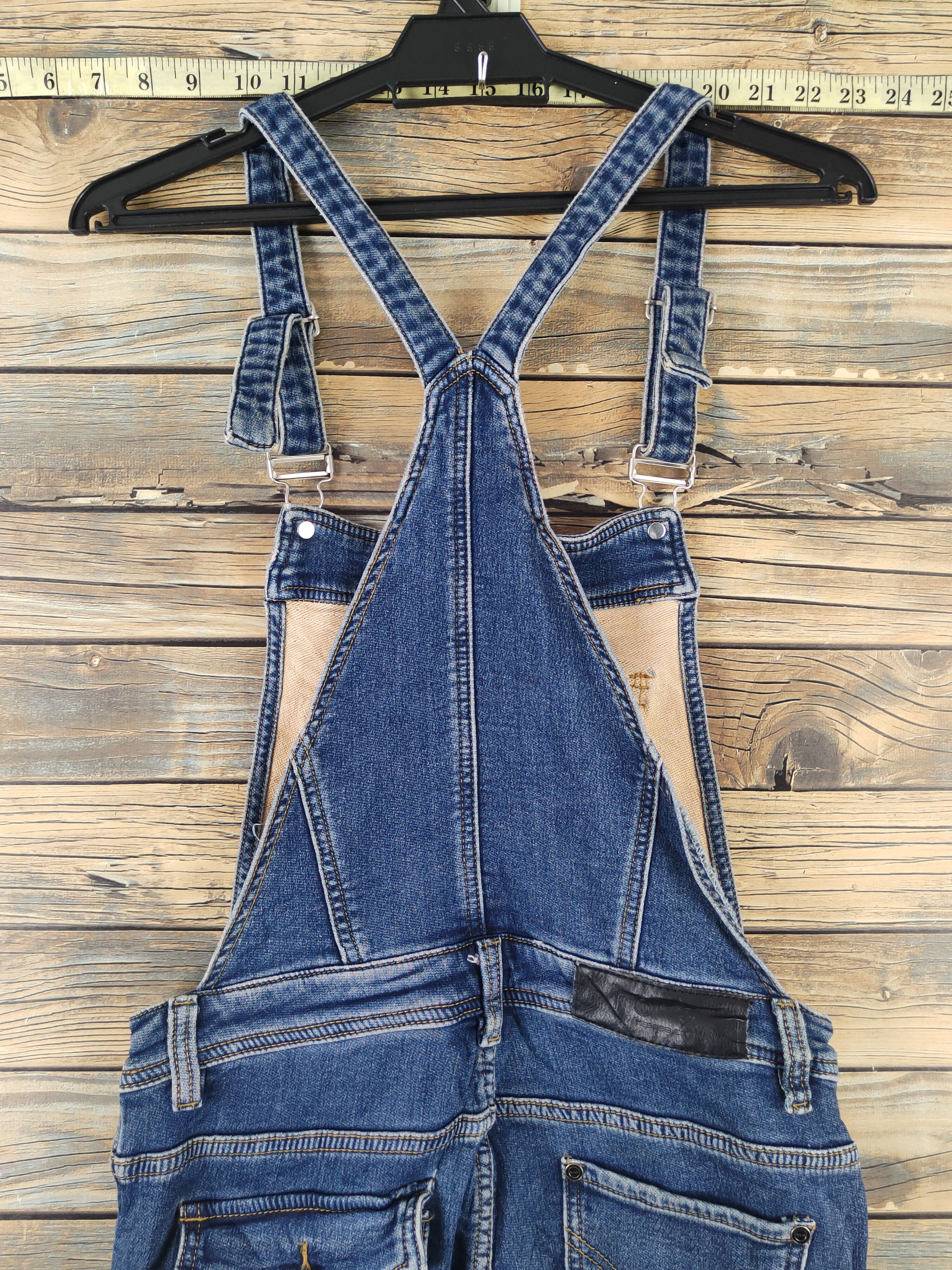 Japanese Brand × Vintage Vintage Nono Dark Blue Adjustable Strap Denim Jumpsuits Size 29" - 11 Thumbnail