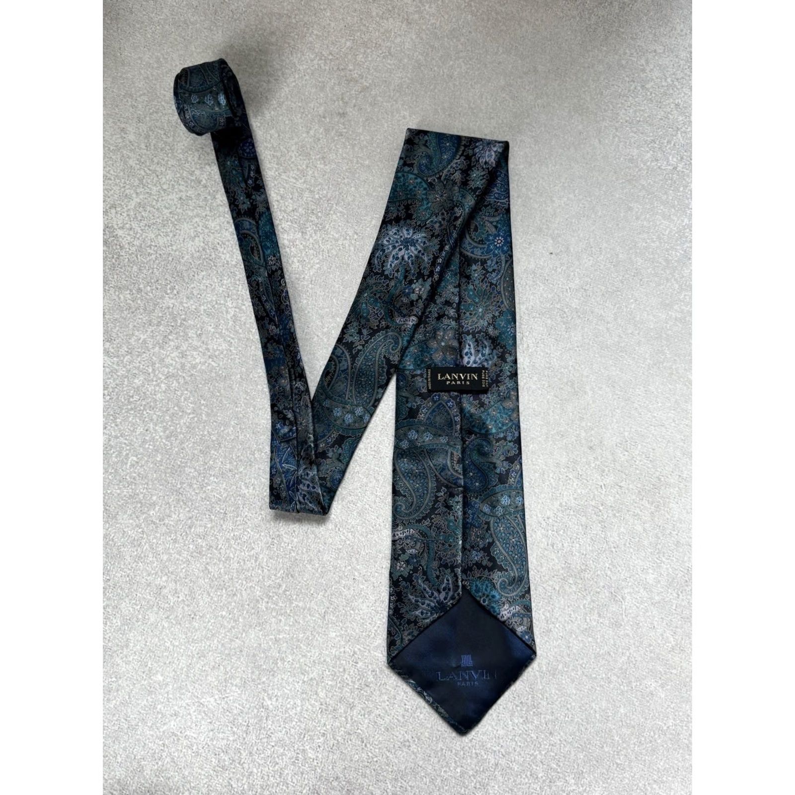 Lanvin VINTAGE Lanvin Paris 100% Silk Cravatte Tie Men Blue Size ONE SIZE - 5 Thumbnail
