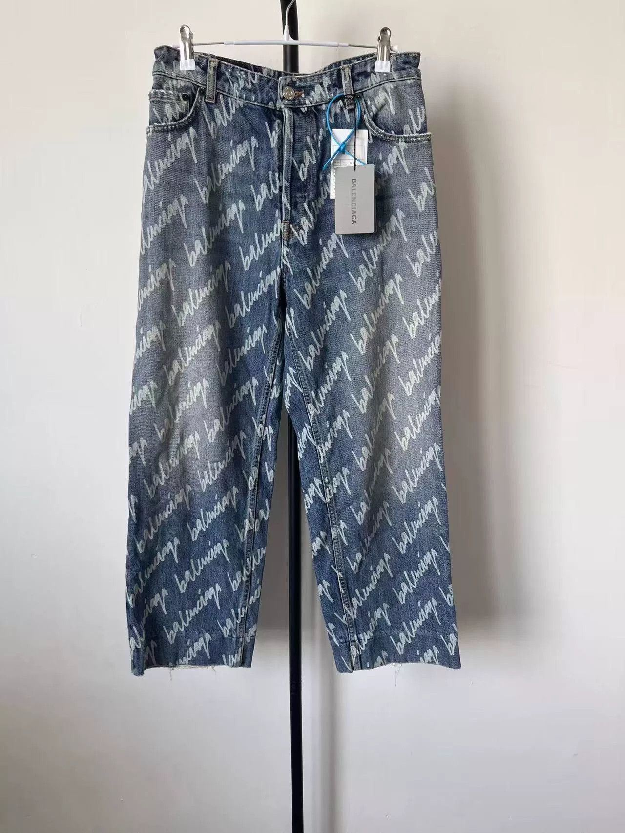 Balenciaga balenciaga logo printed button denim pants Size 27" / US 4 / IT 40 - 1 Thumbnail