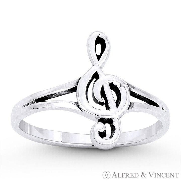 Other G-Cleft Musical Symbol Charm Ring in .925 Sterling Silver Size ONE SIZE - 1 Preview
