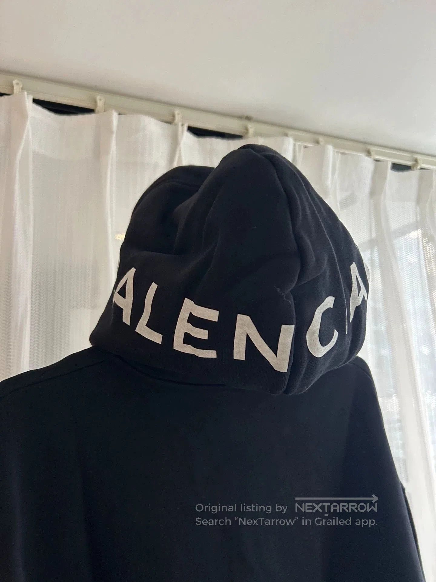 Balenciaga Black Oversized Hoodie with Drawstring. Size US XS / EU 42 / 0 - 2 Thumbnail