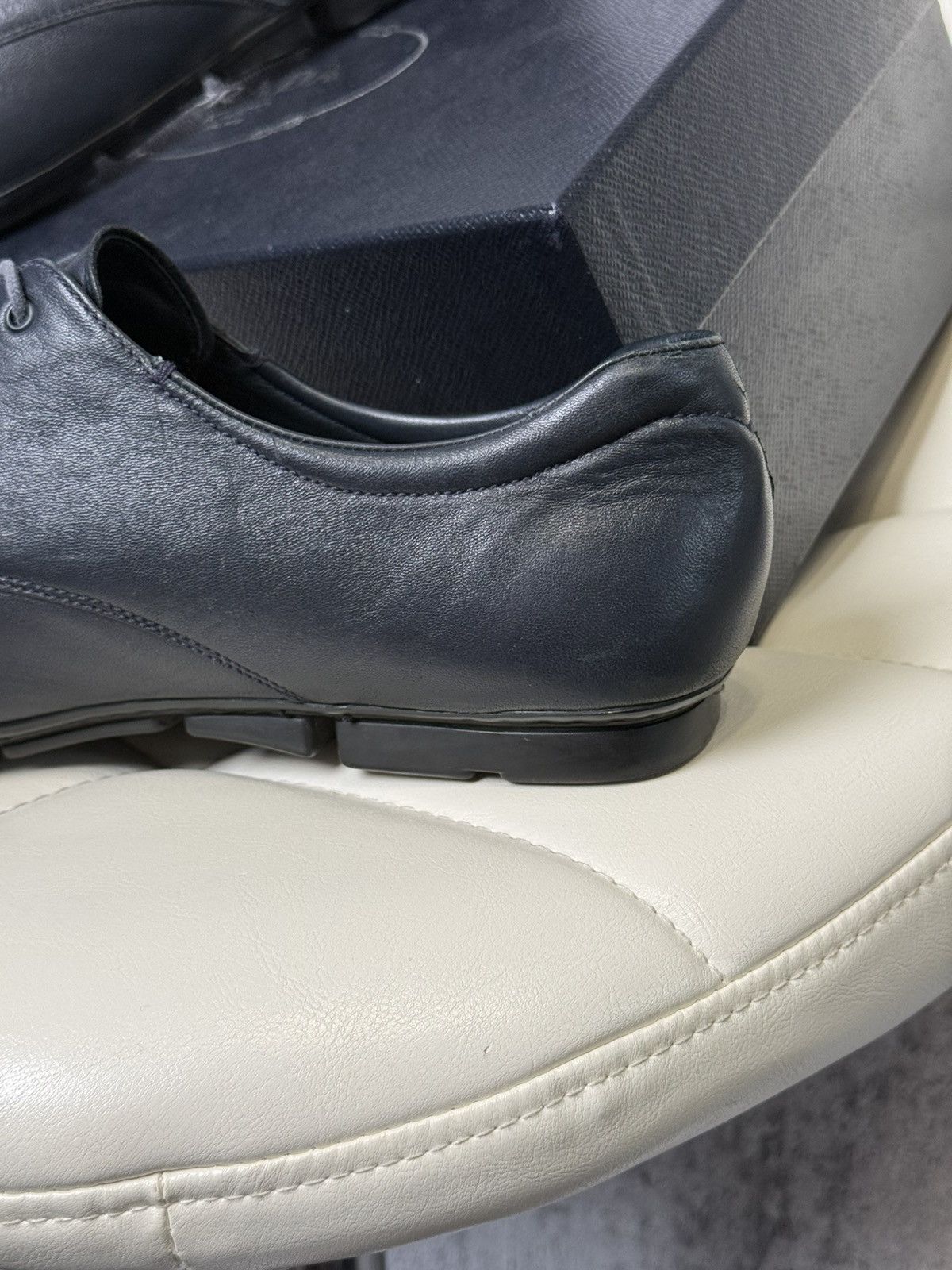 Prada PRADA Navy Leather Lace Up Men’s Shoes With Logo (2ED 034) Size US 11 / EU 44 - 14 Thumbnail