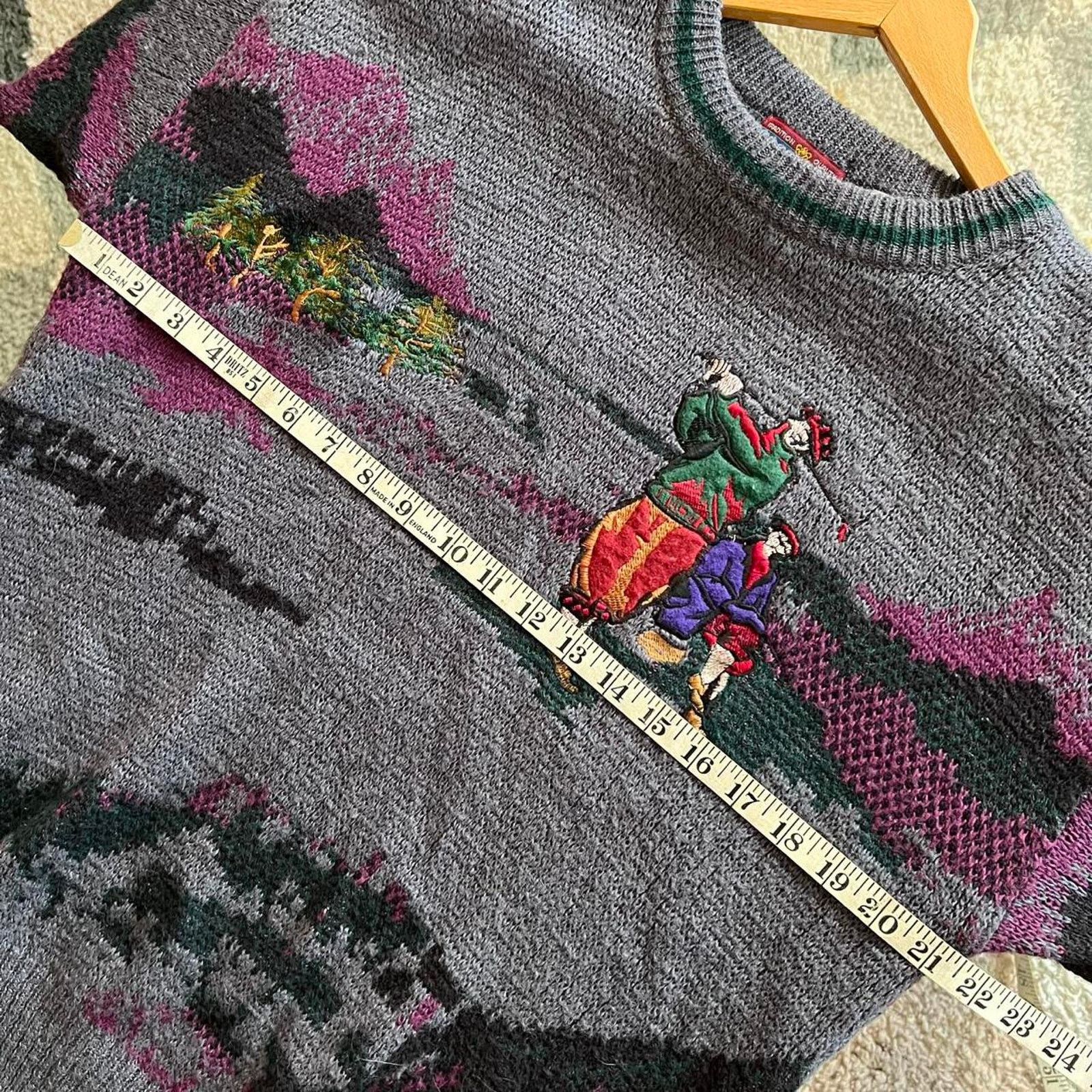 Vintage Vintage 90s Buckingham Golf Sweater | Intarsia Knit | Medium Size US M / EU 48-50 / 2 - 10 Thumbnail