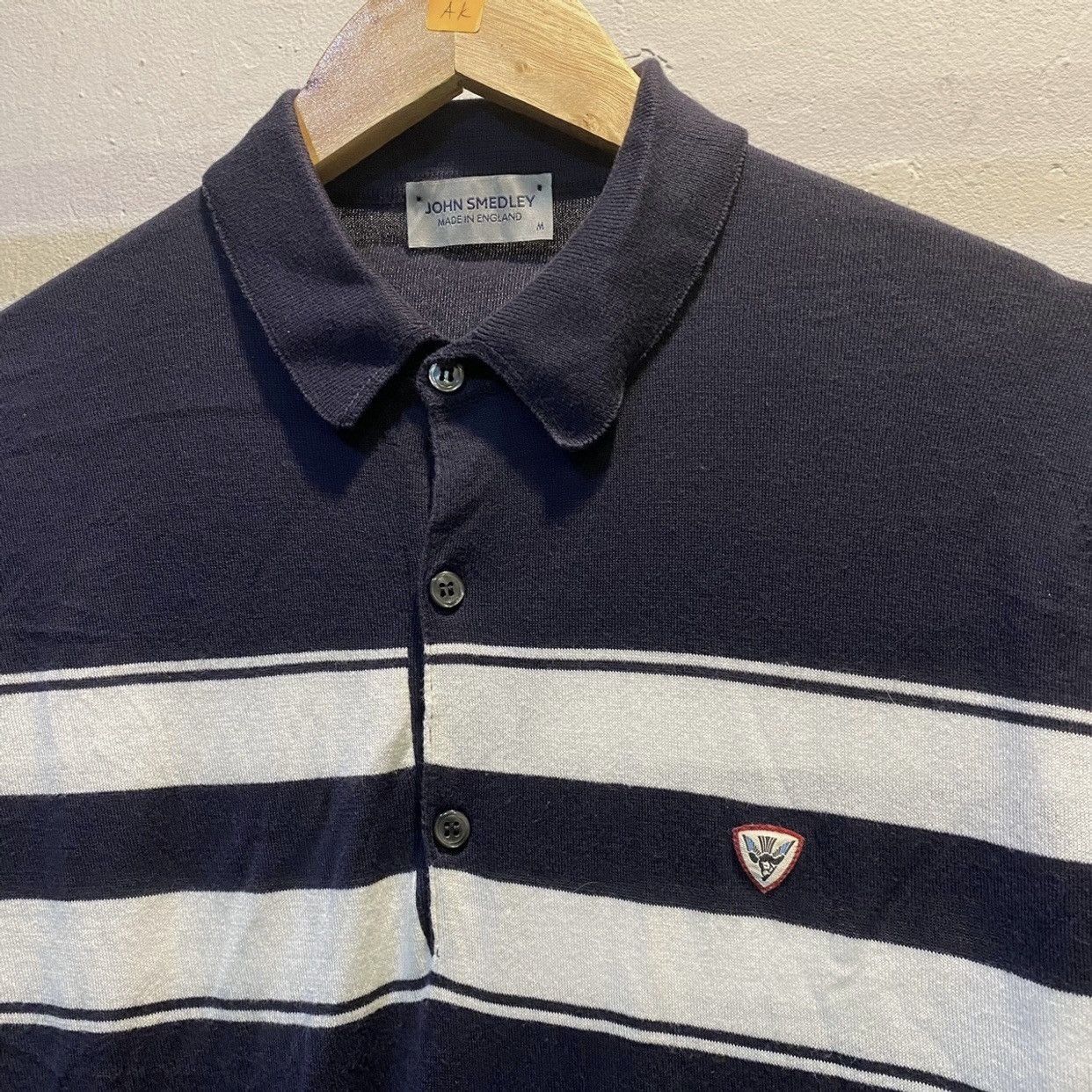 John Smedley John Smedley Wool Collared Sweater Size M Blue Men Polo Size US M / EU 48-50 / 2 - 3 Thumbnail