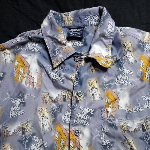 Vintage Vintage Y2K School Of Hard Knocks Button Shirt Size US XL / EU 56 / 4 - 1 Thumbnail