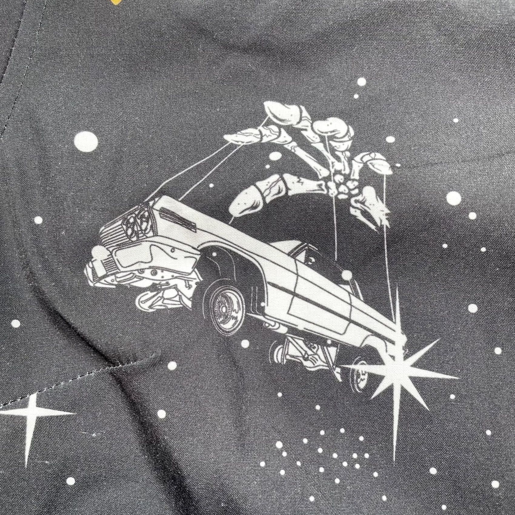 Vintage Dixxon Shirt Mens Small Black Space Car Graphic Short Sleeve Button-Up Stretch Size S / US 4 / IT 40 - 3 Thumbnail