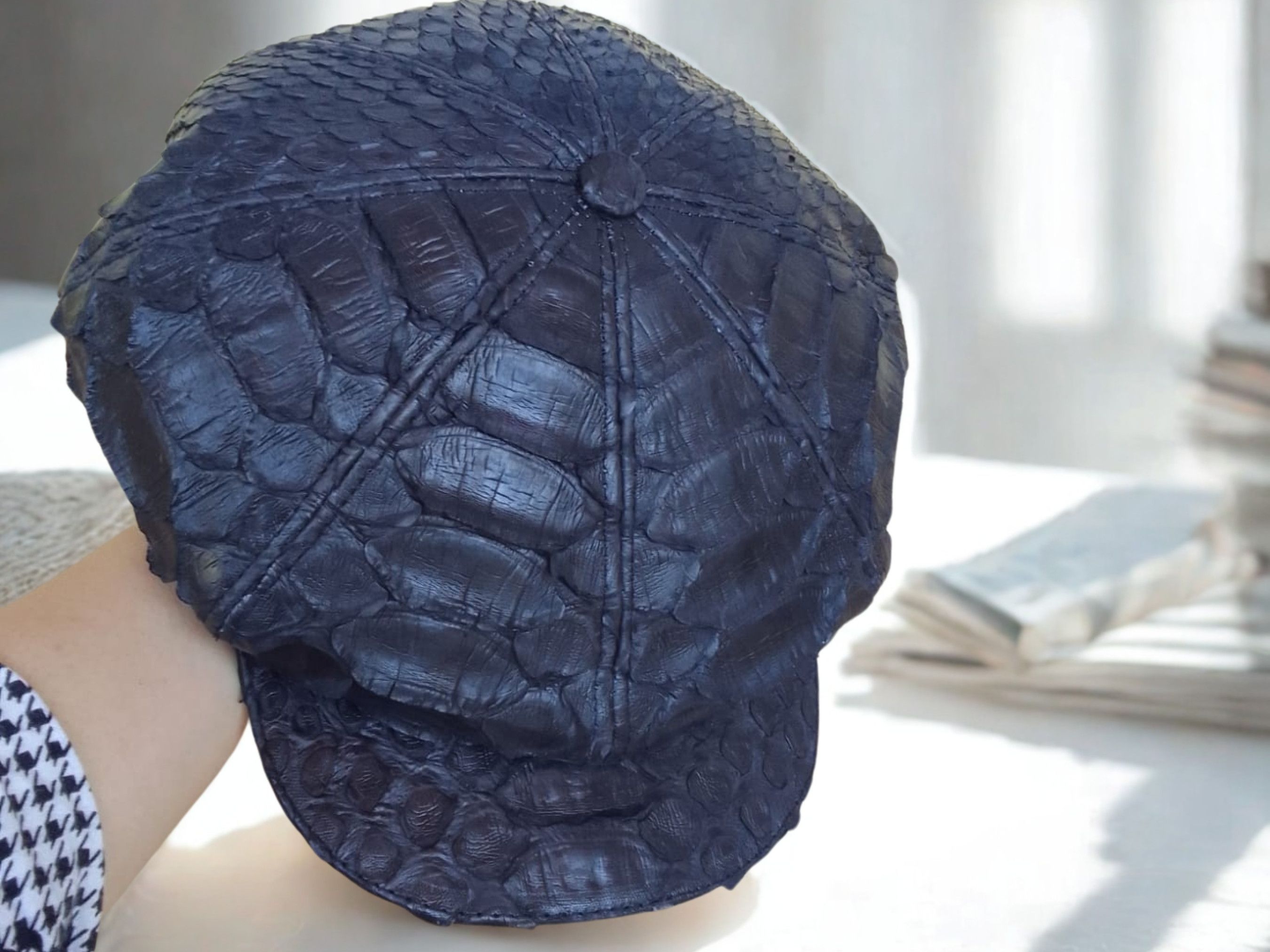 Handmade Newsboy Hat for Men Snakeskin Flat Cap Series Size ONE SIZE - 2 Thumbnail