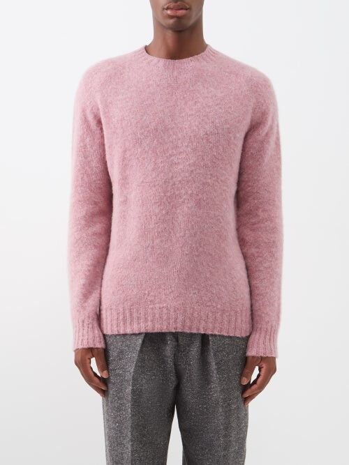 Jil Sander o1y1124 Cool Crew-Neck Wool Sweater in Pink Size US M / EU 48-50 / 2 - 1 Thumbnail