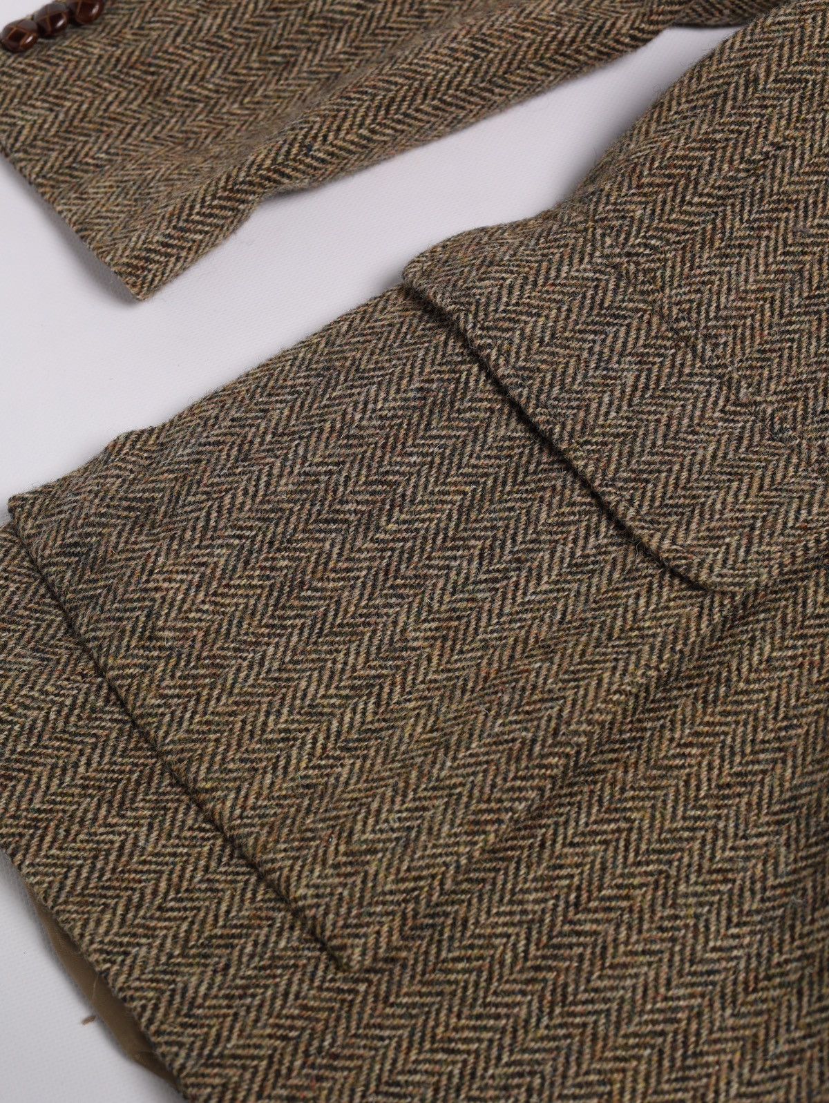 Harris Tweed Harris Tweed Orvis USA Wool Blazer Jacket Herringbone Huntin Size 46L - 17 Thumbnail