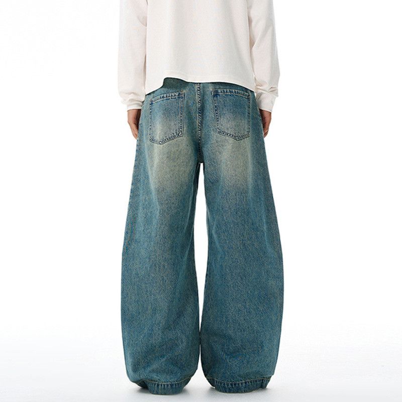 Vintage Men's loose vintage washed distressed scimitar jeans Size US 32 / EU 48 - 5 Thumbnail