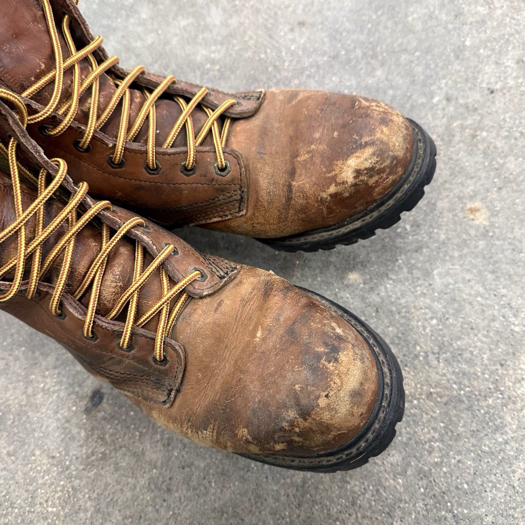 Vintage VINTAGE Knapp Boot Mens Work Brown Leather 10.5 E Chukka Distressed Leather Upper Outsole 2856 Distressed Size US 11 / EU 44 - 5 Thumbnail