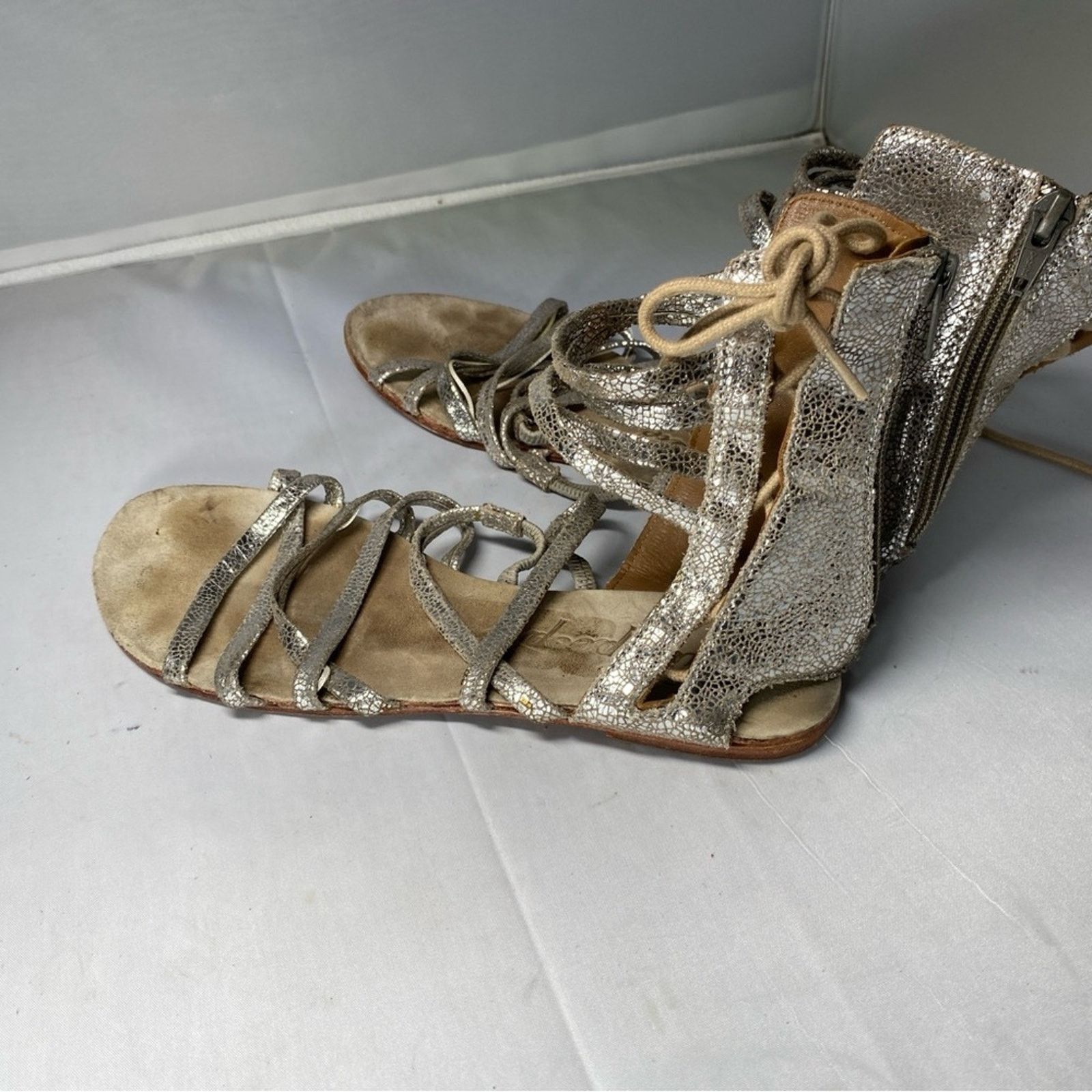 Free People Free People 37Juliette Wrap Sandal In Silver Size US 6.5 / IT 36.5 - 2 Thumbnail