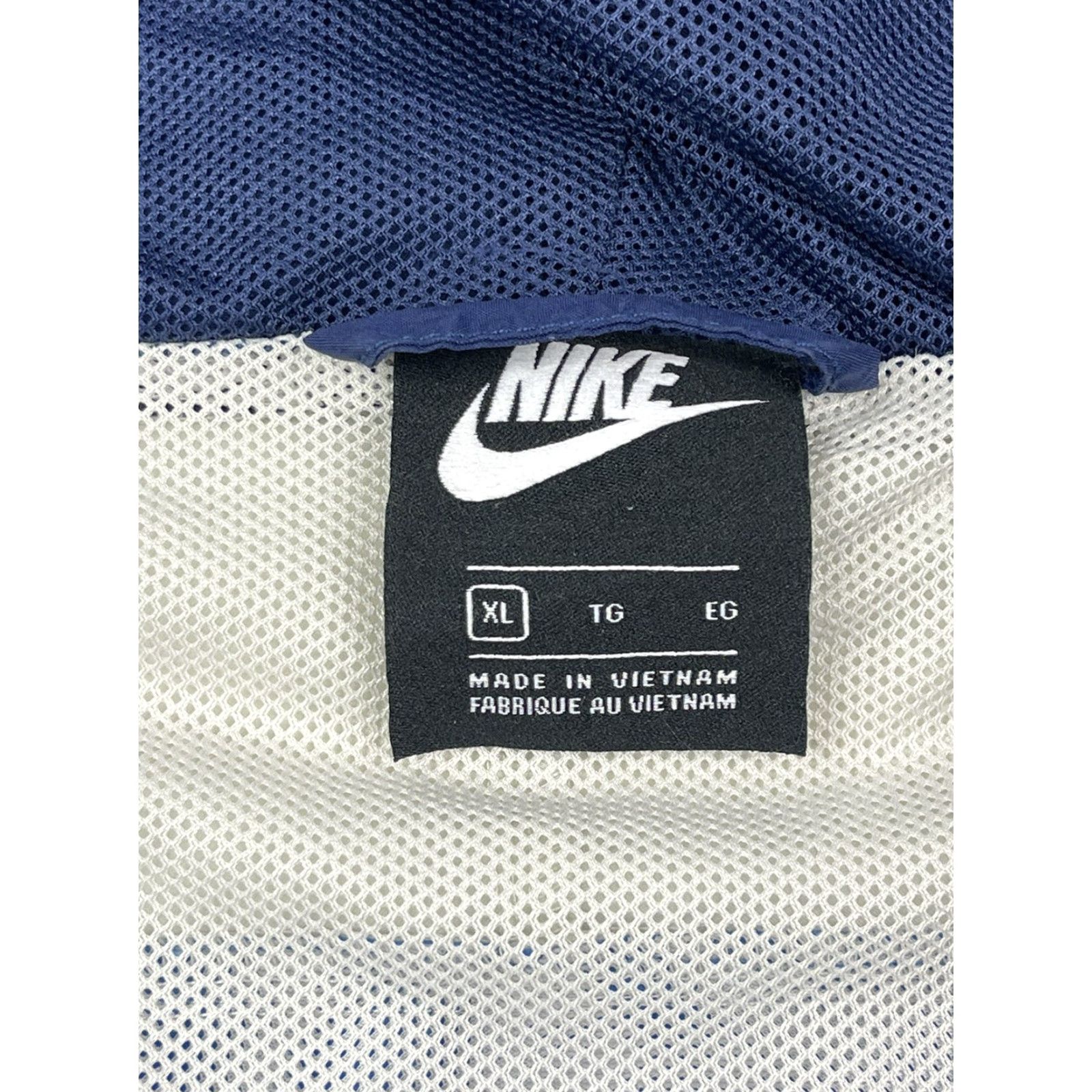 Nike Nike Windbreaker Jacket Mens XL Swoosh Spell Out Carolina Blue Navy Lined Zip Geometric 90s Sports Running Gym Style Size US XL / EU 56 / 4 - 3 Thumbnail