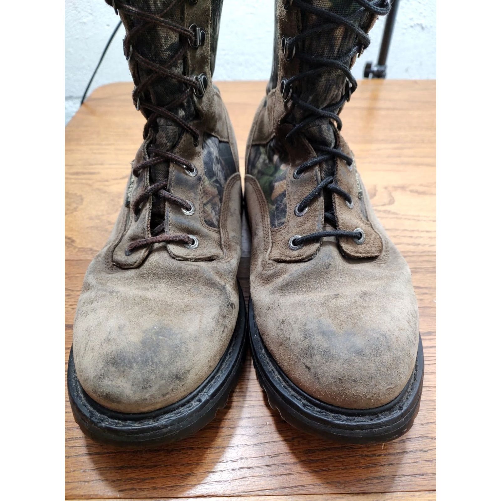 Vintage Cabela's Mens Boots Camouflage Hunting Rubber Outsole Leather Snow Insulated Cushioned Goodyear Size 13D Size US 13 / EU 46 - 7 Thumbnail