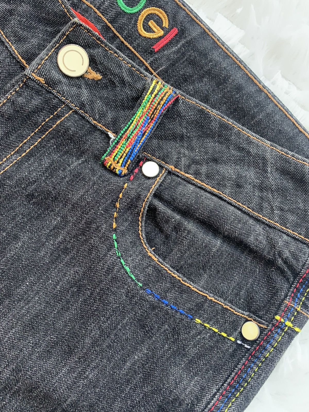 Rare Coogi Rainbow Stitch Flared Jeans