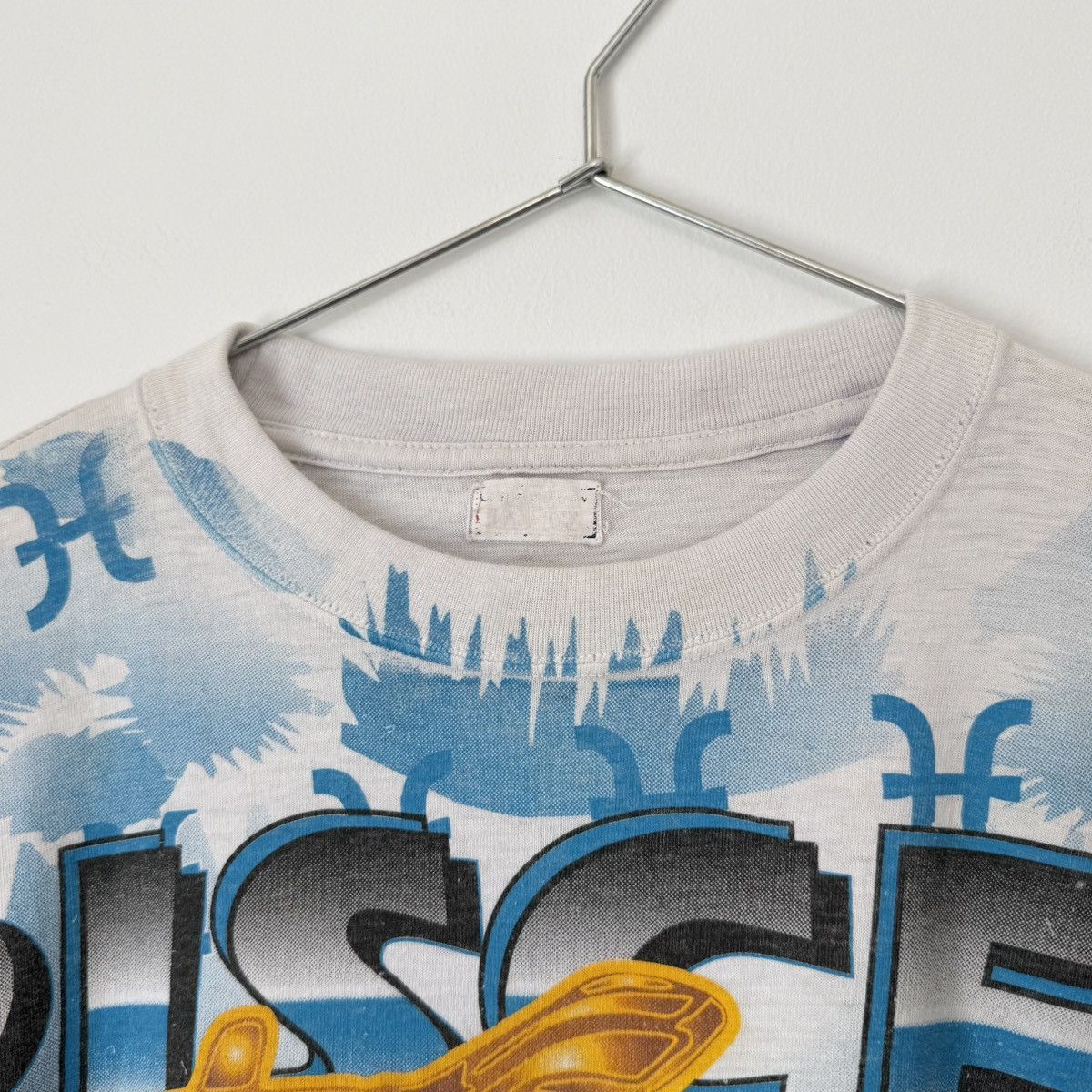 Vintage Vtg 1990s Pisces Zodiac Sign Horoscope All Over Print Tee Size US L / EU 52-54 / 3 - 7 Thumbnail